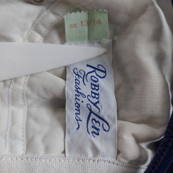 Vintage Robby Len Fashions Swimsuit 60s One Piece Modesty Panel Red White - Picture 12 of 16